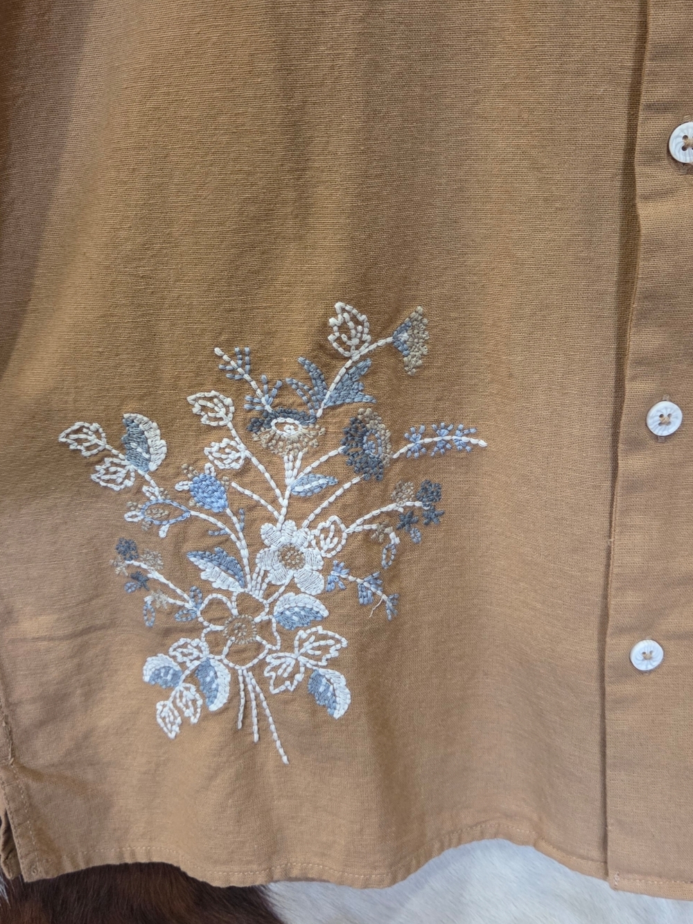Newport Men's Tan Embroidered Camp Shirt - Picture 3 of 7